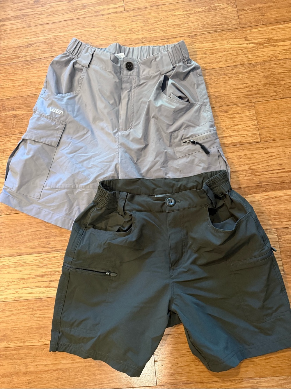 Women's Athletic Shorts — Light Gray & Olive Two-Pack Active Shorts